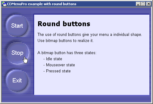 Demo mit runden Bitmap Buttons