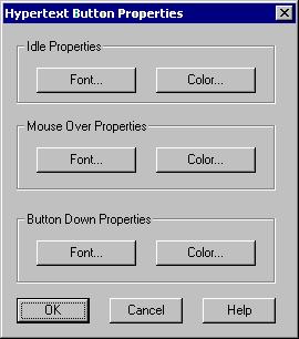 Eigenschaftsdialog des Hypertext Buttons