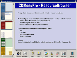 Der CDMenuPro ResourceBrowser